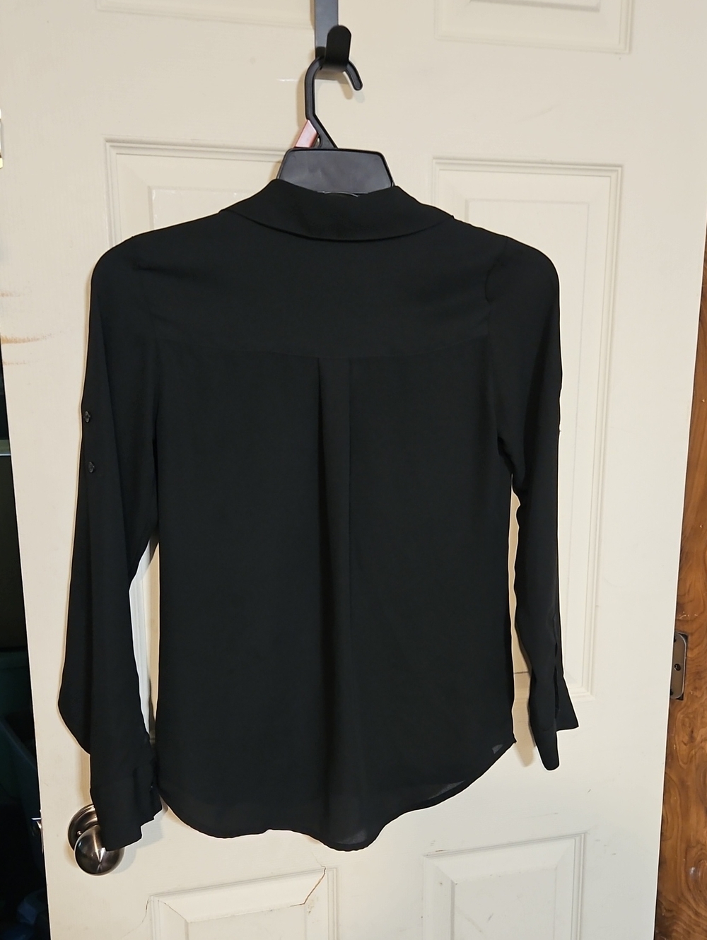 EXPRESS SHEER BLACK BUTTON DOWN SHIRT: GUC: SIZE XS - Picture 4 of 4